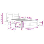 vidaXL Cadre de lit avec tête de lit sans matelas chêne fumé 75x190 cm