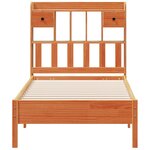 vidaXL Lit bibliothèque sans matelas cire marron 90x200 cm pin massif