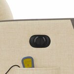 vidaXL Fauteuil inclinable de massage électrique crème tissu