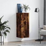 vidaXL Armoire murale chêne fumé 34 5x34x90 cm