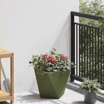 vidaXL Jardinière 2 Pièces Vert olive 30 x 30 x 30 cm Acier