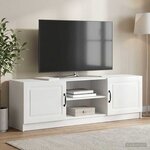 vidaXL Meuble TV Blanc brillant 150 x 31 x 47 cm Bois d'ingénierie