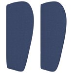 vidaXL Tête de lit avec oreilles Bleu 147x23x78/88 cm Tissu