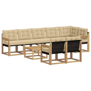 vidaXL Ensemble de canapés d'extérieur 9 pc Blanc et Beige