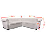 vidaXL Canapé d'angle Chesterfield 5 plc Cuir artificiel Blanc