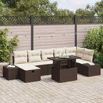 vidaXL Ensemble de canapé de jardin 8 Pièces Marron polyrotin