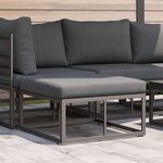 vidaXL Mobilier de jardin avec coussin Noir Aluminium