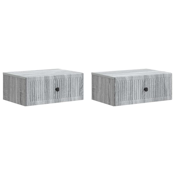 vidaXL Cabinet de chevet 2 Pièces Sonoma gris 49 x 34 5 x 20 cm