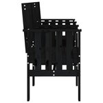 vidaXL Banc de jardin avec table 2 places noir bois massif de pin