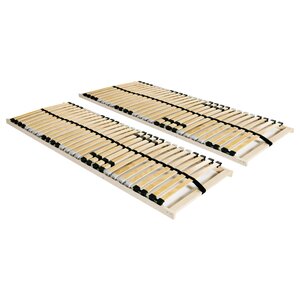 vidaXL Sommiers à lattes sans matelas 2 Pièces avec 28 lattes 90x200 cm