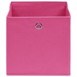 vidaXL Boîtes de rangement 4 Pièces Tissu intissé 28x28x28 cm Rose
