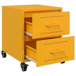 vidaXL Table de chevet jaune moutarde 36x39x43 5 cm acier