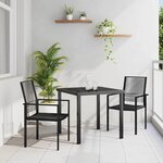 vidaXL Ensemble de salle à manger pour jardin 3 Pièces Noir Rattan PVC