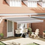 vidaXL Auvent Rétractable Gris clair 400 × 350 cm Polyester et métal