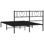 vidaXL Cadre de lit métal sans matelas avec tête de lit noir 120x200cm