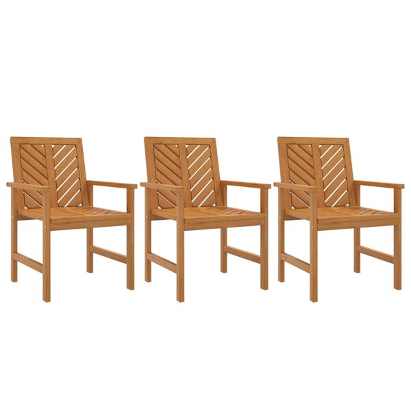 vidaXL Chaises à manger de jardin lot de 3 bois massif d'acacia