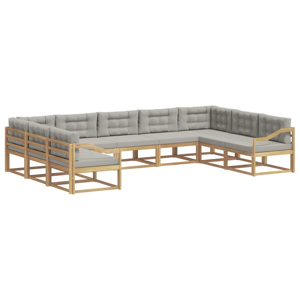 vidaXL Ensemble de canapés d'extérieur 9 Pièces Blanc et gris clair