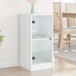 vidaXL Armoire latérale avec portes en verre blanc 35x37x75 5 cm