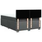 vidaXL Sommier à lattes de lit avec matelas Gris foncé 160x200cm Tissu