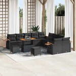 vidaXL Ensemble de canapé de jardin 13 Pièces Noir 90 x 55 x 71 cm