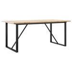 vidaXL Table à manger cadre en O 180x90x75 5 cm bois pin massif acier