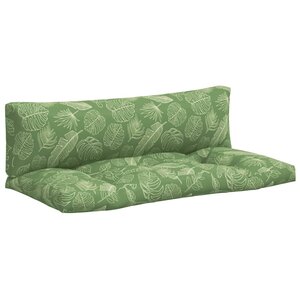 vidaXL Coussins de palette lot de 2 motif de feuilles tissu Oxford