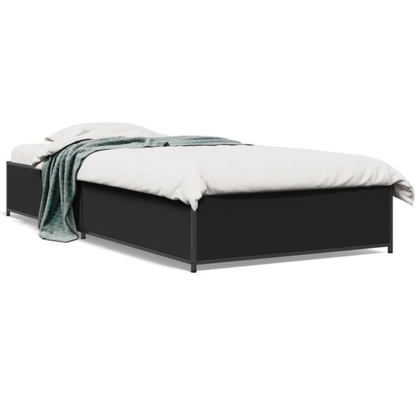vidaXL Cadre de lit sans matelas noir 100x200 cm