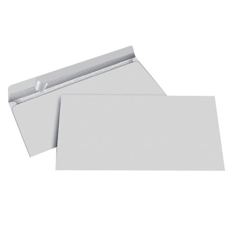 Enveloppe commerciale blanche recyclée dl 110 x 220 mm 80g sans fenêtre - bande autoadhésive (boîte 500 unités)