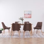 vidaXL Chaises à manger lot de 6 marron tissu