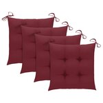 Vidaxl chaises pliables de jardin 4 pièces avec coussins bois d'acacia