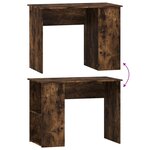Bureau table poste de travail meuble d'ordinateur informatique étude chêne fumé 100 x 55 x 75 cm bois d'ingénierie brun 02_0023568