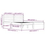 vidaXL Cadre de lit bois de pin massif 135x190 cm double