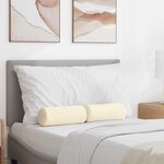 vidaXL Coussins d'accent 2 Pièces Crème Ø 15 x 40 cm