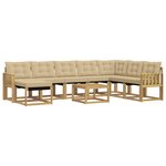 vidaXL Ensemble de canapés d'extérieur 9 pc Blanc et Beige