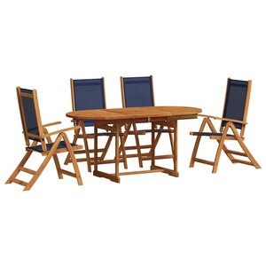 vidaXL Ensemble à manger de jardin 5Pièces bois d'acacia solide textilène
