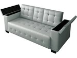 Canapé clic-clac convertible "Renarde" - 214 x 86 x 86 cm - 3 Places - Gris - Rangements