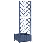 vidaXL Jardinière avec treillis bleu gris 40x40x121 5 cm PP