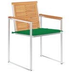 vidaXL Chaises de jardin avec coussins lot de 2 Teck solide et acier