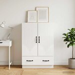 vidaXL Buffet Blanc brillant 66 x 34 5 x 92 cm Bois d'ingénierie