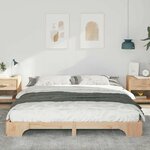 vidaXL Cadre de lit surélevé avec stockage Marron Bois massif en pin