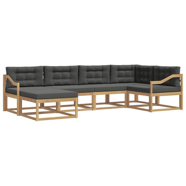 vidaXL Ensemble de canapés d'extérieur 5 Pièces Blanc et anthracite