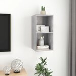 vidaXL Meuble TV mural Gris béton 37x37x72 cm Bois d’ingénierie