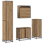 vidaXL Ensemble de mobilier de salle de bain 4 Pièces chêne artisanal
