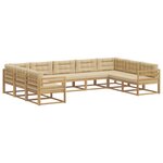 vidaXL Ensemble de canapés d'extérieur 9 Pièces Blanc et Beige