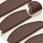 vidaXL Tapis d'escalier 30 Pièces marron 65x24x4 cm