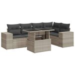 vidaXL Salon de jardin 6 Pièces avec coussins gris clair résine tressée