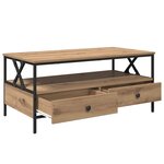 vidaXL Table basse chêne artisanal 100 x 51 x 45 cm Bois d'ingénierie