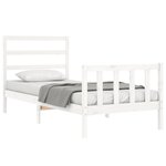 vidaXL Cadre de lit sans matelas blanc bois de pin massif