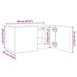 vidaXL Meuble TV mural avec lumières LED gris béton 60x35x31 cm