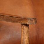 vidaXL Fauteuil Marron Cuir véritable avec bois d'acacia